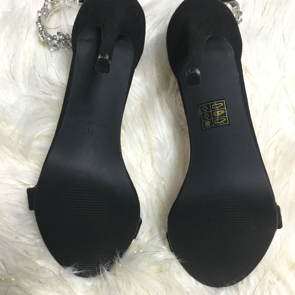 FASHION NOVA Bling Black Stiletto Heels Size 10 - Picture 4 of 8